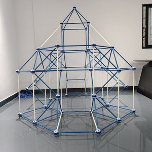 Kit de construction de tente-fort éducatif DIY 145 pièces, jouets interactifs parent-enfant, blocs de construction rotatifs - Product Image 2