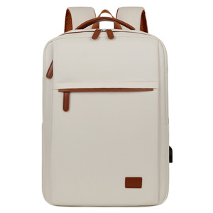 Laptop <b>Backpack</b> Unisex Off White Waterproof <b>Computer</b> Interlayer Travel Casual School Bag Spring 2024 - Product Image 5