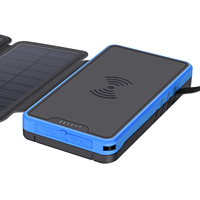 Nouveau produit 2025 OEM Banque d'alimentation solaire portable sans fil à double USB pliable grande capacité 20000mAh étanche pour l'extérieur