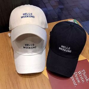 หมวกแก๊ปปักลาย Hello Weekend สีเบจ สำหรับฤดูร้อน ขายส่ง หมวกเบสบอลแบบ unisex สั่งทำได้ สำหรับผู้หญิง - Product Image 6