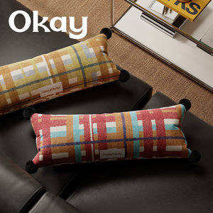 ปลอกหมอนอิงรูปทรงสี่เหลี่ยมผืนผ้า ผ้ากำมะหยี่ดัตช์ ลายทางเรขาคณิต ซักได้ ใช้สำหรับโซฟา รถยนต์ และบ้าน - Product Image 1