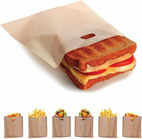 PTFE Sandviç Poşeti Yapışmaz Yeniden Kullanılabilir Gıda Poşeti Isıya Dayanıklı Fiberglas Poşet Sandviç Burger Panini Pişirme Izgara için