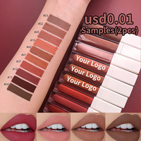 Rouge à lèvres mat personnalisé avec logo, cosmétiques pour les lèvres, maquillage végétalien, imperméable, rouge à lèvres liquide nude mat mignon