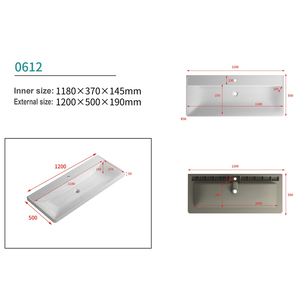 <span class=keywords><strong>Lavabo</strong></span> Rettangolare di Lusso per Hotel, Lavandino da Appoggio in Ceramica con Foro Singolo per Mobile Bagno - Product Image 2