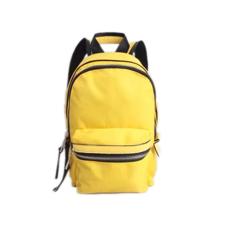 Recycled Oxford backpack waterproof RPET school backpack, yellow simple back packs for daily life