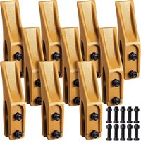 Hicarer 5 pièces de dents de godet de tranchée pour mini-chargeuse et pelle rétrocaveuse, avec goujons de fixation (jaune) pour accessoires de mini-excavatrice