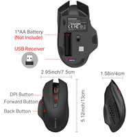Conception ergonomique professionnelle souris optique sans fil 4800DPI récepteur USB souris sans fil 2.4G pour ordinateur portable PC