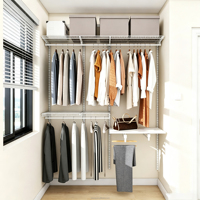Étagère murale extensible en acier avec porte en MDF réglable pour la maison, le magasin, les chapeaux, les chaussures, les expositions artisanales