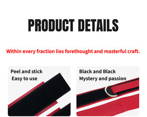 Наручники для взрослых DV9004 черно-красные, для БДСМ, обеспечивают интенсивное смирение в ролевых сценариях. - Product Image 5