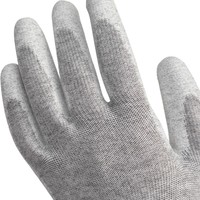 Guantes de Protección de Fibra de Carbono ESD para Cuarto Limpio Electrónico, Recubiertos de PU Blanco Antiestático de Alta Sensibilidad, Calibre 15