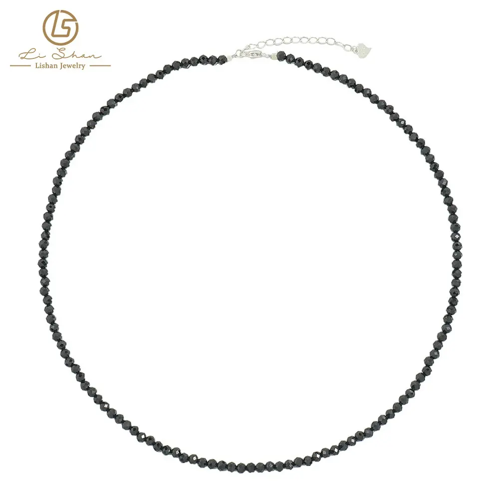 Женское колье ручной работы, классическое 925 из стерлингового серебра, черное остроконечное Хрустальное оливиновое ожерелье для женщин, модные украшения