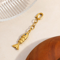 Nouvelle Arrivée Breloques Bikini Étoile de Mer & Poisson Plaqué Or 18K Acier Inoxydable Pendentifs Certifiés Tendance Mode Femme pour Fêtes