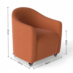 Sillón moderno de terciopelo monoplaza <span class=keywords><strong>con</strong></span> <span class=keywords><strong>ruedas</strong></span> <span class=keywords><strong>reclinable</strong></span> cómodo para el hogar, comedor, hotel u oficina para uso en Cafetería - Product Image 3