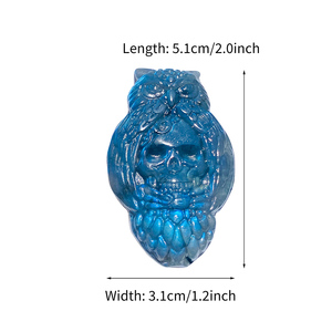 도매 자연 치유 크리스탈 아름다운 무지개 플래시 래브라도라이트 해골 올빼미 조각 방 장식 - Product Image 2