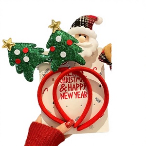 Serre-tête de Noël Elonna 2025 Père Noël avec cornes 3D en tissu, accessoire de fête, décoration, accessoires vestimentaires de Noël, directement de l'usine - Product Image 3
