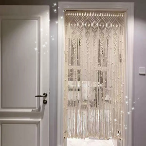 Rideau de <span class=keywords><strong>porte</strong></span> en macramé style Ins, tissé à la main, séparateur de pièce, <span class=keywords><strong>tapisserie</strong></span> pour les intérieurs de maisons d'hôtes bohèmes - Product Image 4