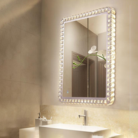 Miroir de maquillage ovale pour salon de beauté avec éclairage LED et affichage grossissant pour salle de bain