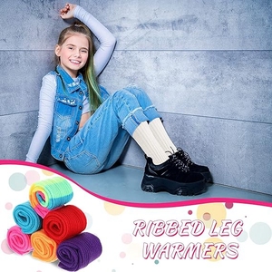 New Long Legging Socks Warm Slouch Colorful Cable Knit Ribbed Leg Warmer for Party Accessories Women <strong>Neon</strong> Leg Warmers for Girls - Product Image 3