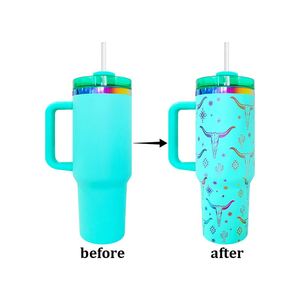 Vaso Térmico Aislado al Vacío con Recubrimiento Arcoíris de 40 oz, Taza de Viaje Personalizada con Grabado Láser - Product Image 4