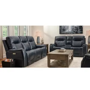 SANS PU Leather Recliner Sofa Set 1+2+3 Manual Reclinable Sofa For Living Room Furniture