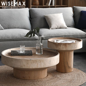 Mesa de Centro de Madera Maciza de Estilo Nórdico WISEMAX, Creatividad Original, Ecológica, Mesa de Centro Baja para Sala de Estar - Product Image 2