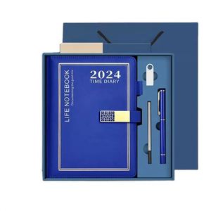 Ensemble cadeau d'affaires promotionnel vintage avec bloc-notes, stylo, clé USB, souvenir d'événement du Nouvel An, articles cadeaux - Product Image 2