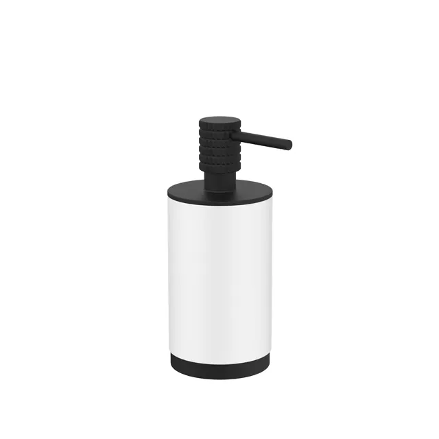 Hand Soap Dispenser for Bathroom , Matte black Ceramic Liquid Pump Bottles Refillable Dish Dispenser