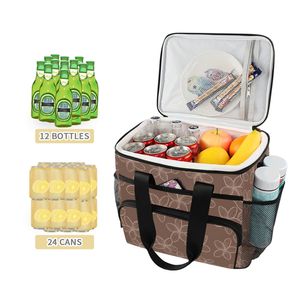 Bolsa Térmica Aislante para Entrega de Alimentos con Estampado Floral Hawaiano, Bolsa Aislante Reutilizable, Bolsa Refrigeradora Grande para Playa - Product Image 6