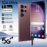 Smartphone 5G double SIM S24 Ultra, Android 13.0, processeur Deca Core, 16 Go + 1 To de stockage, écran HD 7,3 pouces 90 Hz, appareil photo arrière 108 MP, 65 W, 7000 mAh