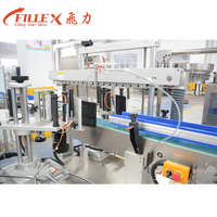 Mesin pelabel stiker industri kepala ganda elektrik sepenuhnya otomatis untuk peralatan suku cadang otomotif PLC untuk botol kaca