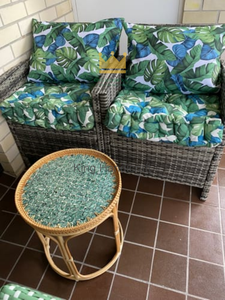 Custom Wholesale Modern Rattan Nightstand <b>Table</b> Mother of Pearl Mosaic Top <b>Round</b> <b>Bedside</b> Coffee Side <b>Table</b> Set - Product Image 6