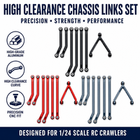Kit de liens de châssis haute performance 1/24 RC Crawler en aluminium CNC, pièces de mise à niveau pour voitures de micro-escalade, 7 pièces