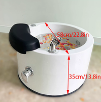 Bassin de pédicure transfrontalier pour soins des pieds, piscine de pédicure, pour nail art et manucure, avec éclairage couleur acrylique effet surf