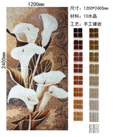 Mosaïque murale en verre artisanal avec fleurs, carreaux décoratifs pour l'intérieur, salon, cuisine, salle de bain