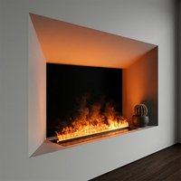 Cheminée à atomisation 70-300 cm en stock, taille personnalisable, application intelligente et télécommande, flamme réaliste à brume d'eau, ornement d'intérieur