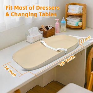 Matelas à <span class=keywords><strong>langer</strong></span> antidérapant en EVA, imperméable et essuyable, avec ceinture de sécurité, <span class=keywords><strong>coussin</strong></span> doux pour commode, adapté aux nouveau-nés et aux tout-petits - Product Image 5