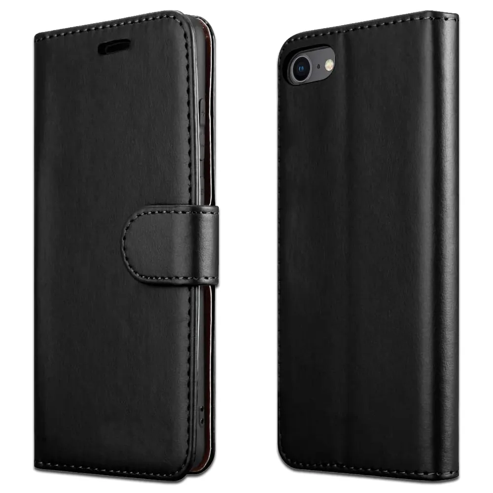 For iPhone SE 2022 Case Leather Wallet Book Flip Folio Stand View Case Compatible with 14 13 12 11 Phone Case Cover