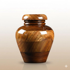 Urna Funeraria de Madera Estilo Antiguo con Superficie Pulida Redonda, Urna para Cenizas Humanas, Oferta Especial 2026 - Product Image 3