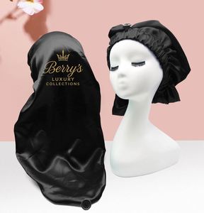2 Pieces Silky Satin Sleep Bonnet Curly Long Dreadlocks and <b>Braids</b> Bonnets for Hair Care Promotion Gift - Product Image 2