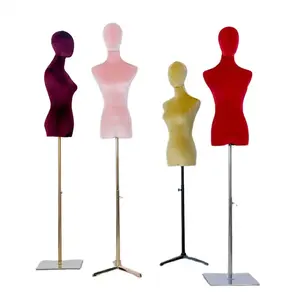 Trên cơ thể nhung nửa cơ thể quần áo mannequin phụ nữ thân thời trang nữ mannequin với cánh tay gỗ linh hoạt