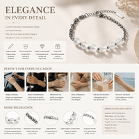Bracelet original unique en argent 925 réglable avec pierres chinoises pour femme, cadeau idéal pour les demoiselles d'honneur et les jeunes filles