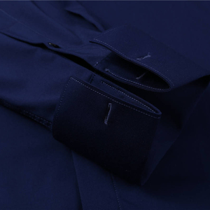 <span class=keywords><strong>Camisa</strong></span> de lujo <span class=keywords><strong>azul</strong></span> <span class=keywords><strong>marino</strong></span> <span class=keywords><strong>para</strong></span> hombre con puños franceses ropa formal de bambú <span class=keywords><strong>para</strong></span> hombre - Product Image 5