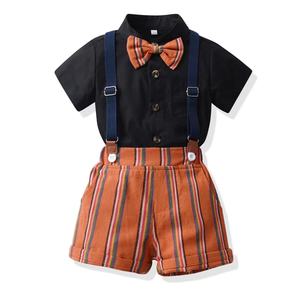 2025 nuovi set di abbigliamento estivo per bambini da 2 a 3 anni con stampa a corona papillon abbigliamento da ragazzo alla moda - Product Image 6