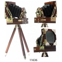 Appareil photo antique avec trépied en laiton, projecteur vintage, appareil photo à film, design rare, appareils photo à bas prix pour la décoration