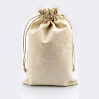 Sac à poussière en toile de coton de luxe, sac en mousseline bio avec logo personnalisé imprimé, pochette cadeau à cordon