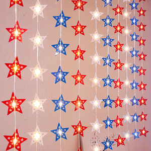 DAMAI Red White Blue <b>Star</b> String <b>Lights</b> Fourth of July <b>Lights</b> with <b>Star</b> for Memorial Independence Day Patriotic Theme Party - Product Image 2