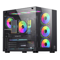 SNOWMAN Factory Direct PC Gaming Office Home Chassis Simple Installation Design Computer Case WithTempering Glass Black or White
