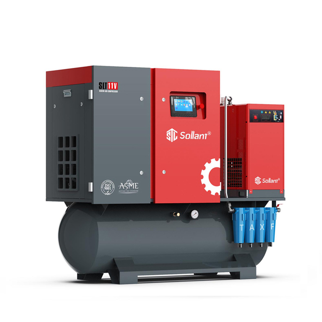 20HP 15kW Screw Air Compressor with Tank and Dryer 380V 3 Phase 500L Industrial Air Compressor System