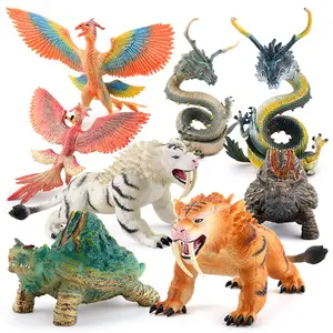 Di alta qualità simulazione fiaba quattro grandi bestie bianco tigre drago nero tartaruga modello Action Figure per la decorazione giocattoli