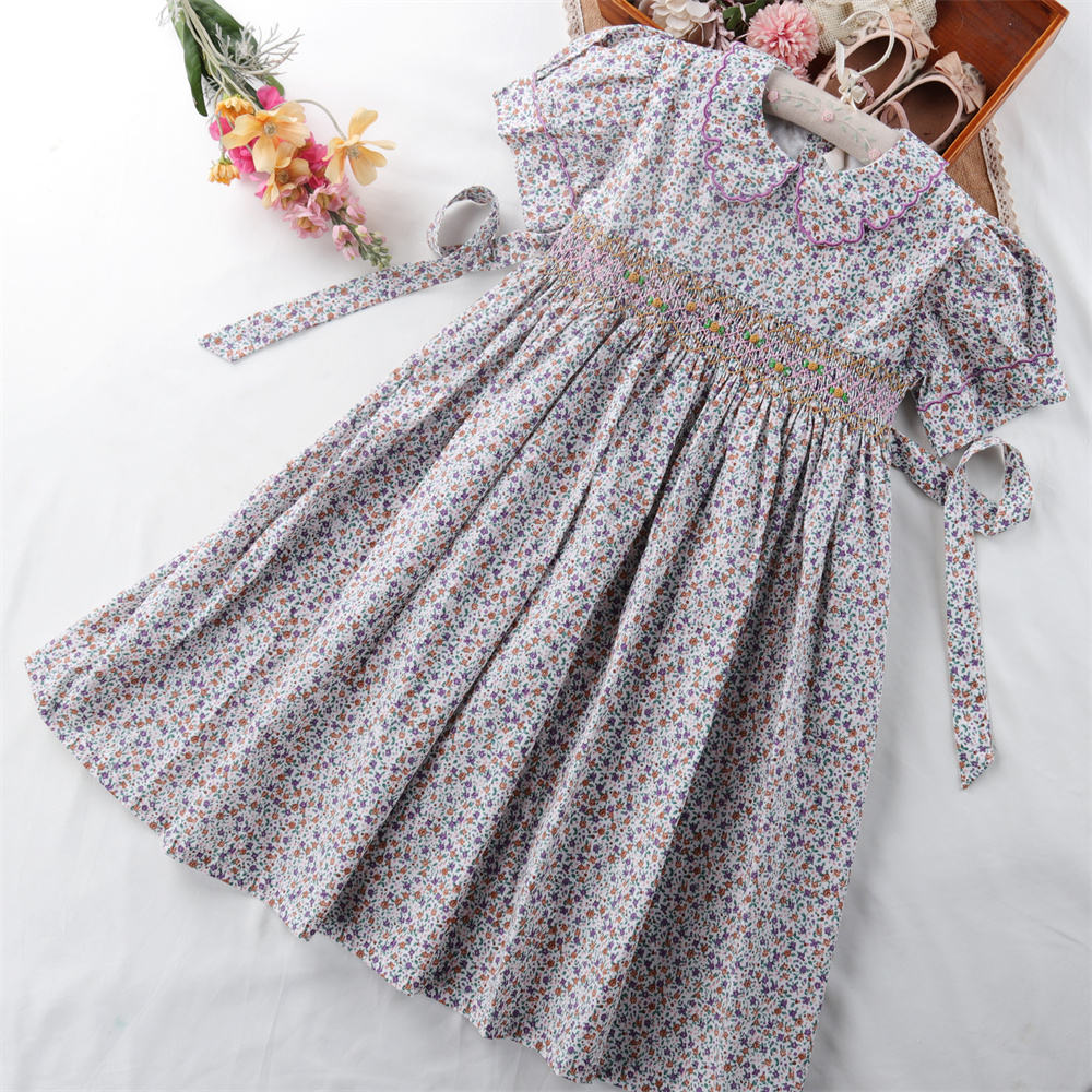 Vestido holgado de algodón con estampado floral para niñas, ropa para niños  de a 16 años, venta al por mayor